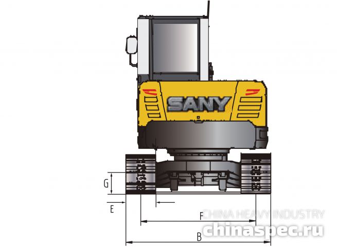 Размеры малогабаритного экскаватора SANY SY55U