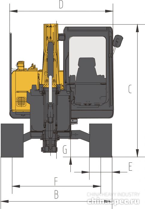 Увеличить Размеры экскаватора SANY SY 85C