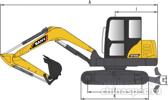 Размеры экскаватора SANY SY60C