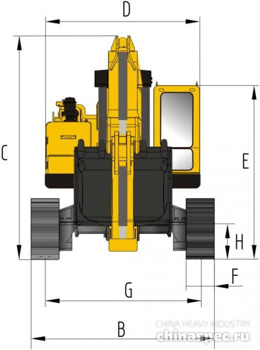 Размеры тяжелого экскаватора SANY SY700H