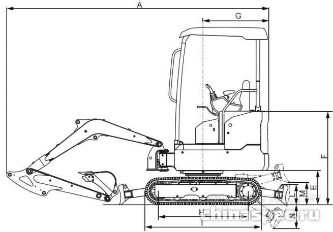 Размеры мини-экскаватора SANY SY16C